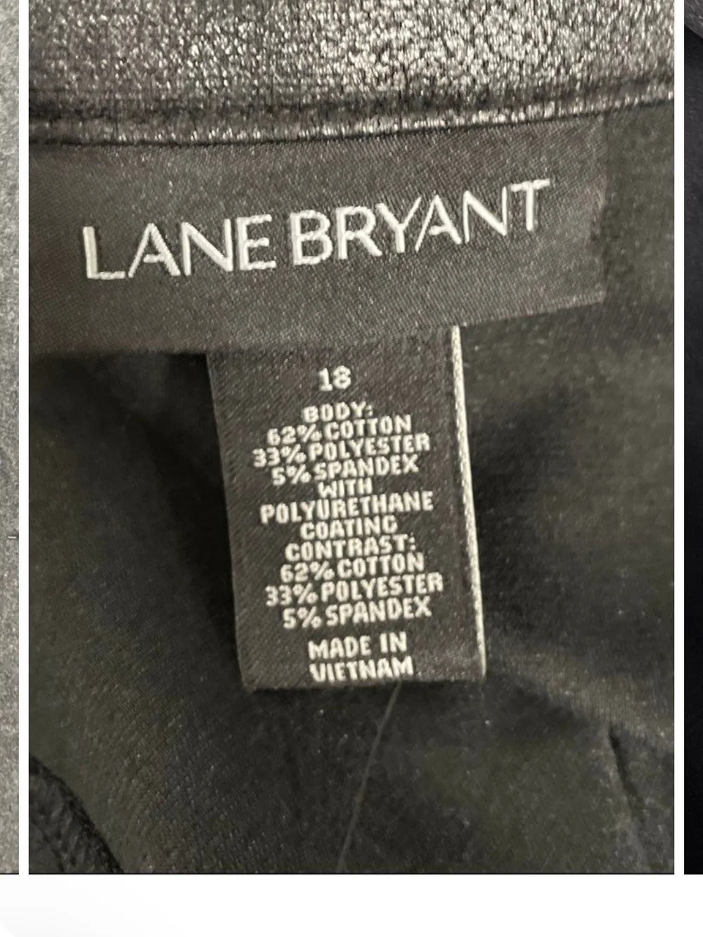 Lane Bryant Black Leather Asymmetrical Zip Moto Jacket